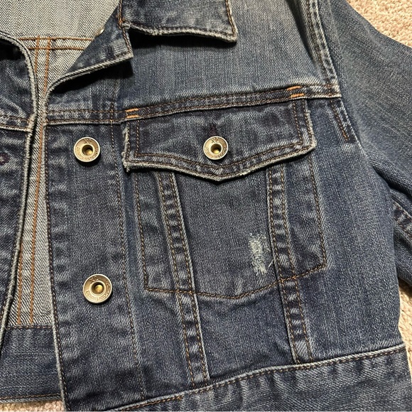 Crop denim jean jacket // Denim Factory women size S - Picture 4 of 9